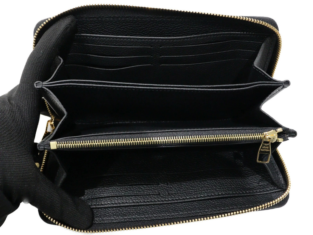 Louis Vuitton Black Monogram Long Beige Wallet Leather Bicolor Zippy Empreinte - Picture 8 of 10
